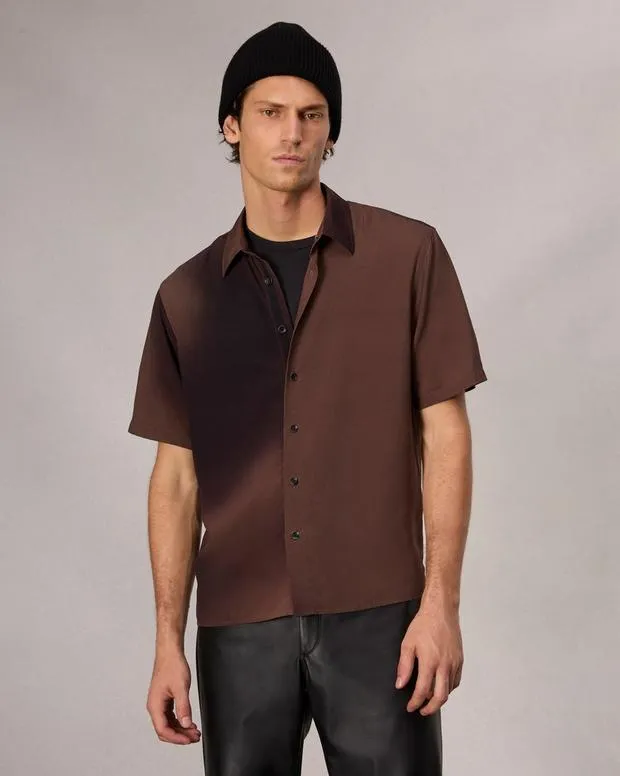 Shirts Men Rag and Bone Dalton Printed Shirt Brown Gradient