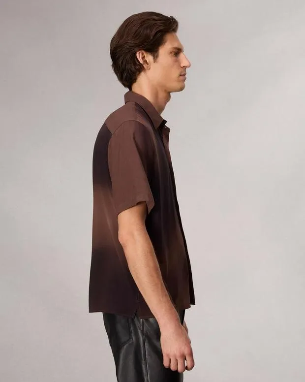 Shirts Men Rag and Bone Dalton Printed Shirt Brown Gradient