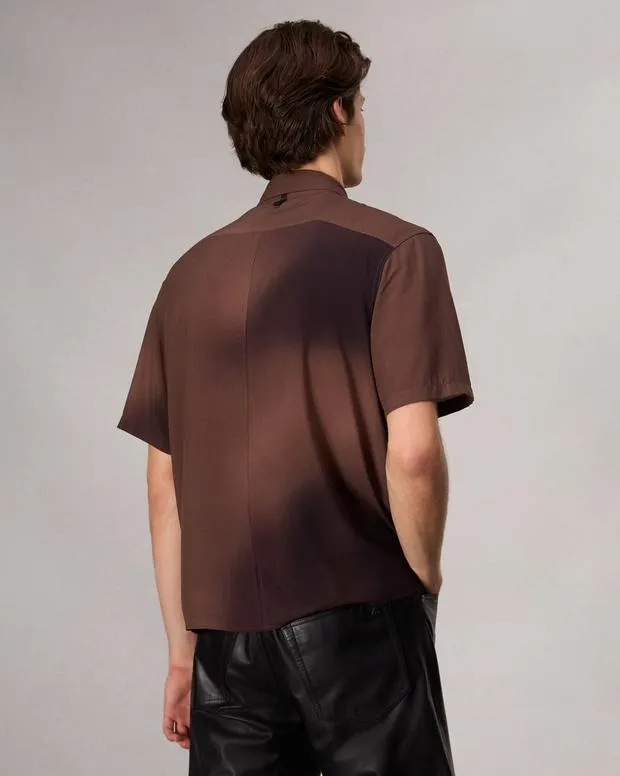 Shirts Men Rag and Bone Dalton Printed Shirt Brown Gradient