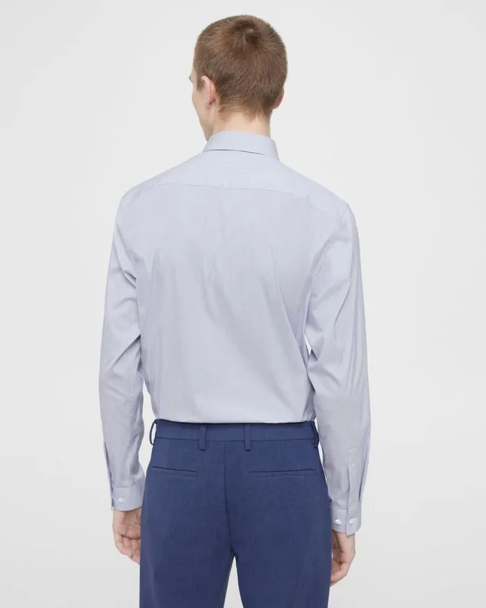 Shirts Men Theory Irving Shirt In Striped Cotton Blend Whiteolympic Shirts Men Theory Irving Shirt In Striped Cotton Blend Whiteolympic