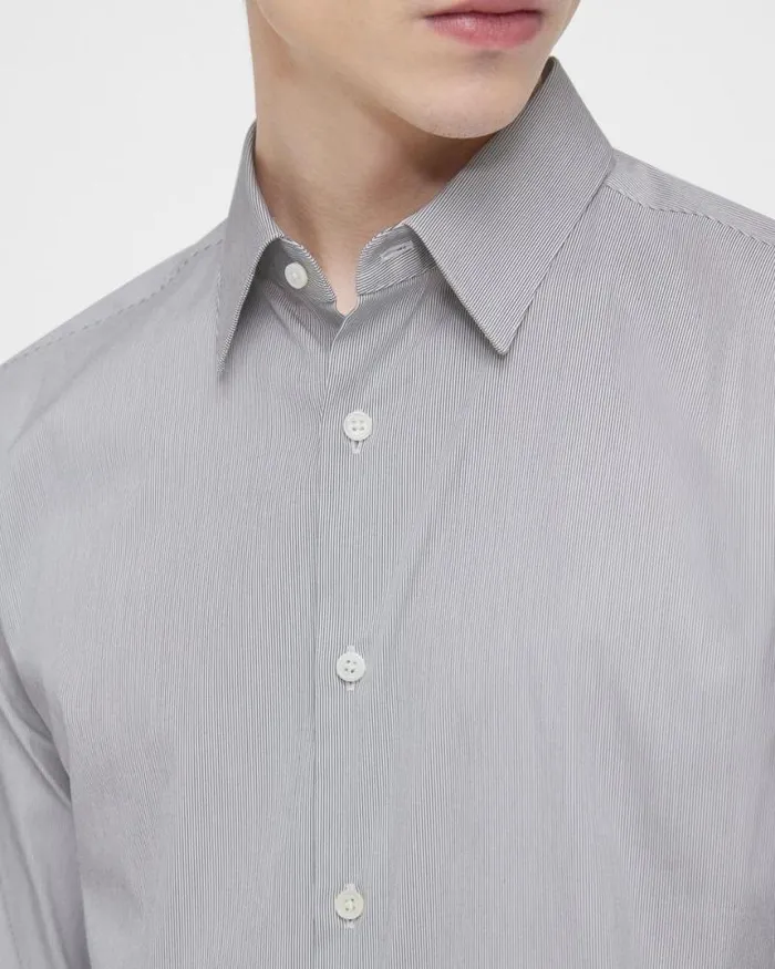 Shirts Men Theory Irving Shirt In Striped Cotton Blend Whitepestle Shirts Men Theory Irving Shirt In Striped Cotton Blend Whitepestle