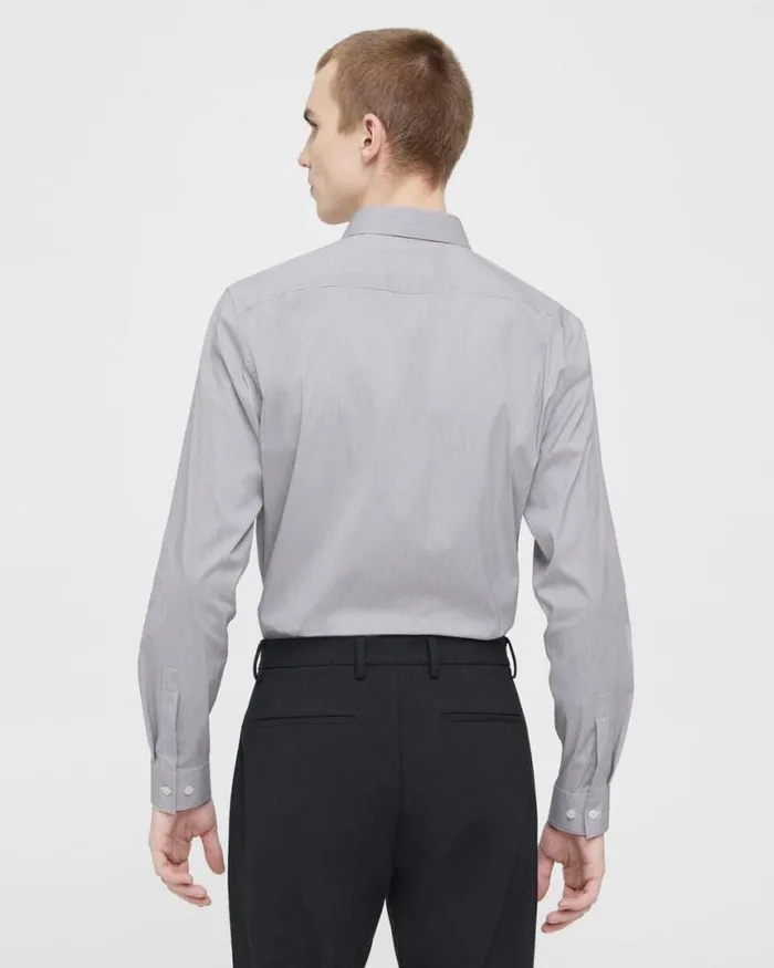 Shirts Men Theory Irving Shirt In Striped Cotton Blend Whitepestle Shirts Men Theory Irving Shirt In Striped Cotton Blend Whitepestle