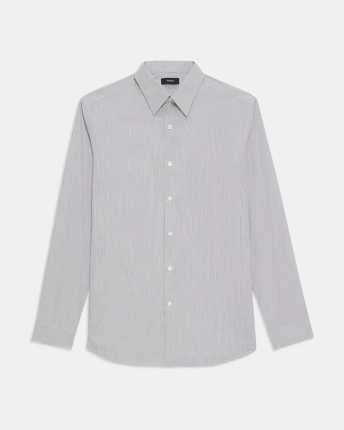 Shirts Men Theory Irving Shirt In Striped Cotton Blend Whitepestle Shirts Men Theory Irving Shirt In Striped Cotton Blend Whitepestle