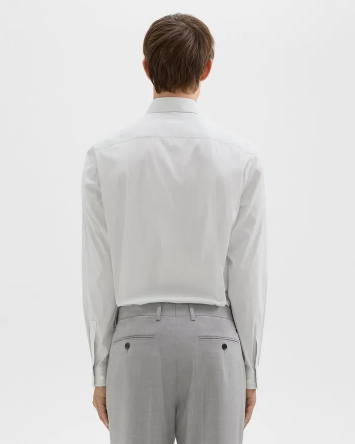 Shirts Men Theory StandardFit Shirt In Checked Stretch Cotton Whitevapor Shirts Men Theory StandardFit Shirt In Checked Stretch Cotton Whitevapor