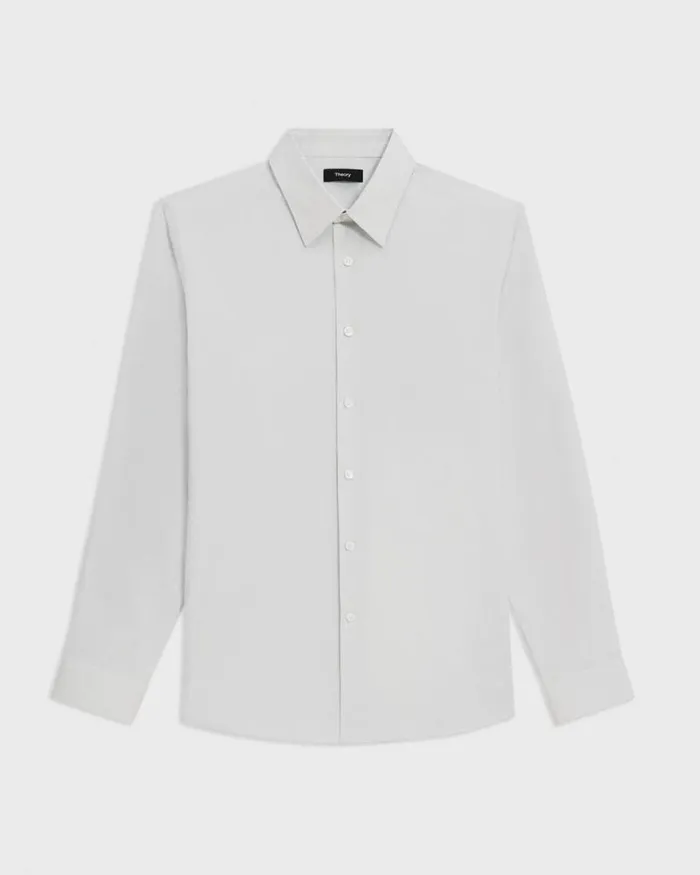 Shirts Men Theory StandardFit Shirt In Checked Stretch Cotton Whitevapor Shirts Men Theory StandardFit Shirt In Checked Stretch Cotton Whitevapor