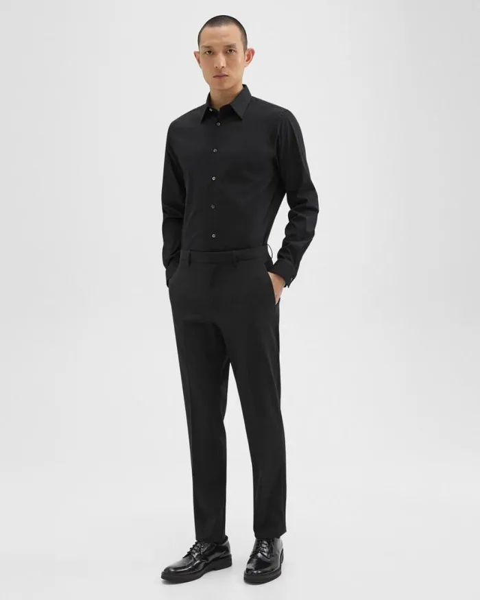 Shirts Men Theory Sylvain Shirt In Good Cotton Black