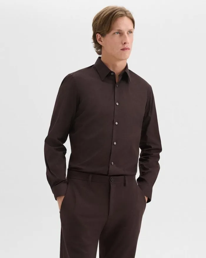 Shirts Men Theory Sylvain Shirt In Good Cotton Hickory