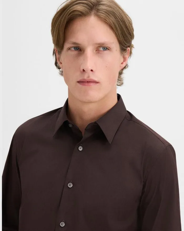 Shirts Men Theory Sylvain Shirt In Good Cotton Hickory