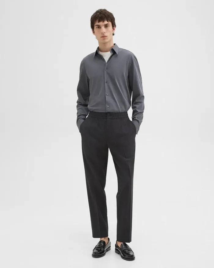 Shirts Men Theory Sylvain Shirt In Structure Knit Pestle Shirts Men Theory Sylvain Shirt In Structure Knit Pestle