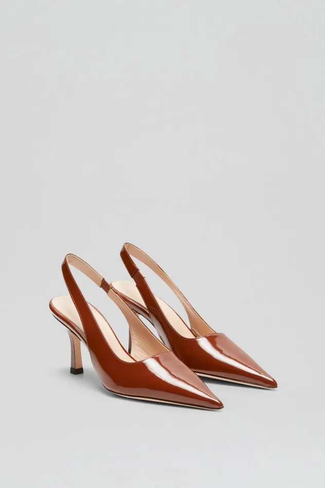 Shoes Women Scanlan Theodore POLISHED SLINGBACK 75 Cigar