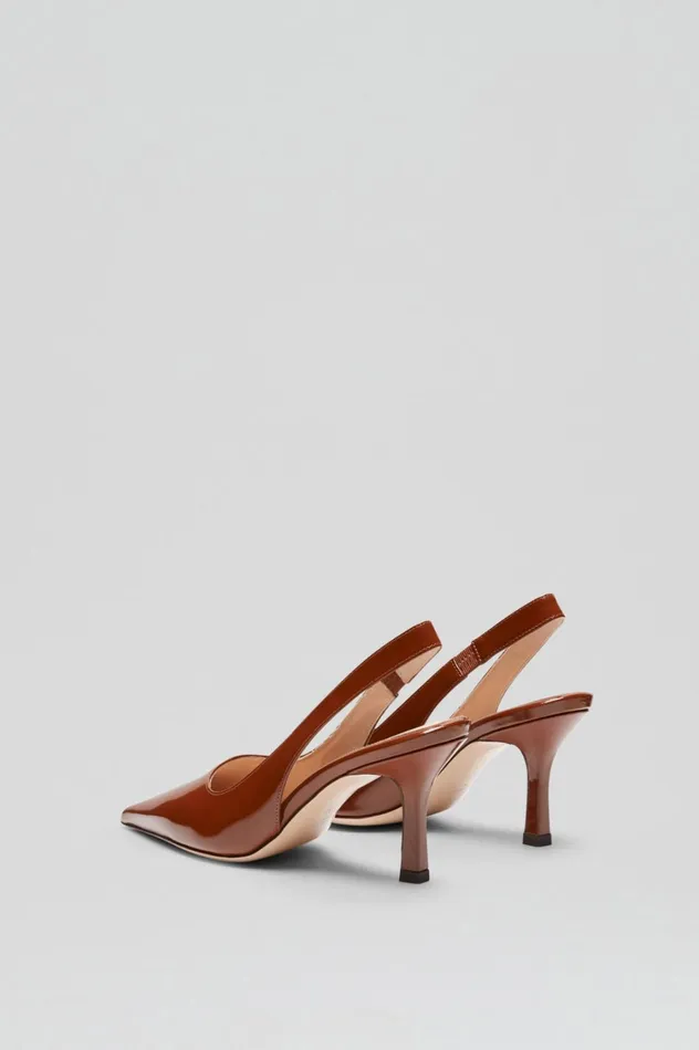 Shoes Women Scanlan Theodore POLISHED SLINGBACK 75 Cigar Shoes Women Scanlan Theodore POLISHED SLINGBACK 75 Cigar