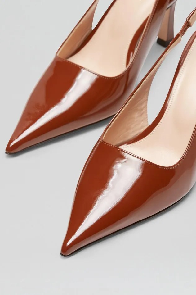 Shoes Women Scanlan Theodore POLISHED SLINGBACK 75 Cigar Shoes Women Scanlan Theodore POLISHED SLINGBACK 75 Cigar