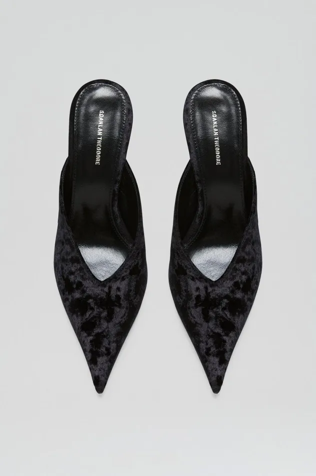 Shoes Women Scanlan Theodore VELVET MULE 75 Black Shoes Women Scanlan Theodore VELVET MULE 75 Black