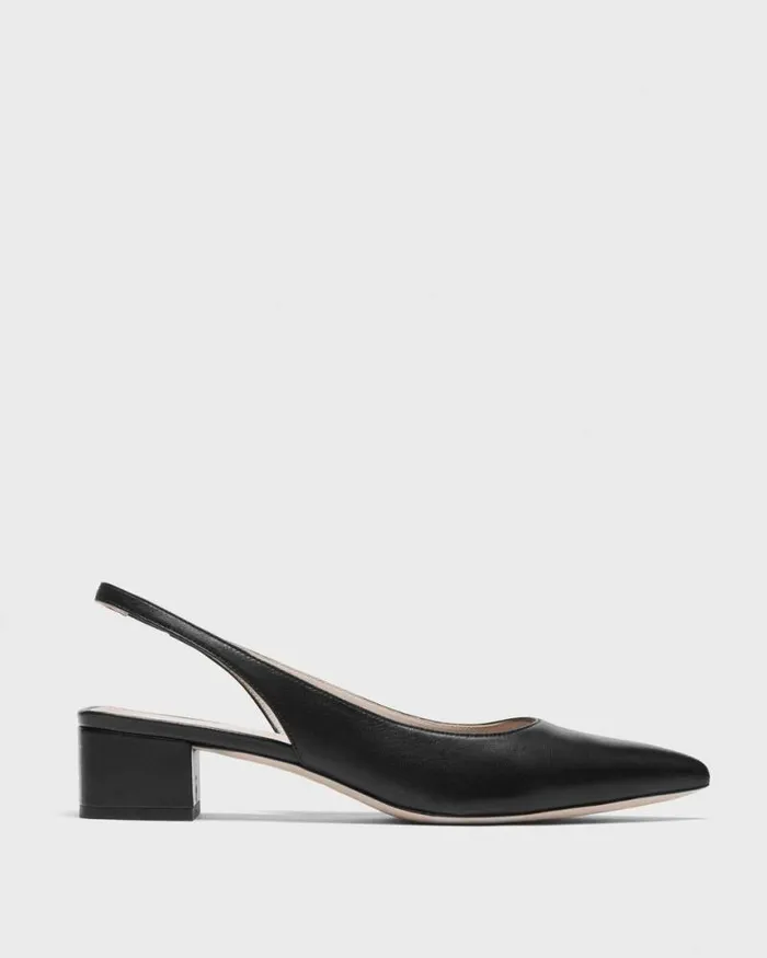 Shoes Women Theory Slingback Pump In Leather Black