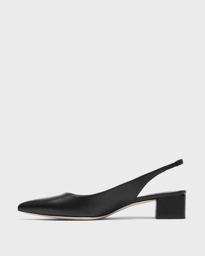 Shoes Women Theory Slingback Pump In Leather Black