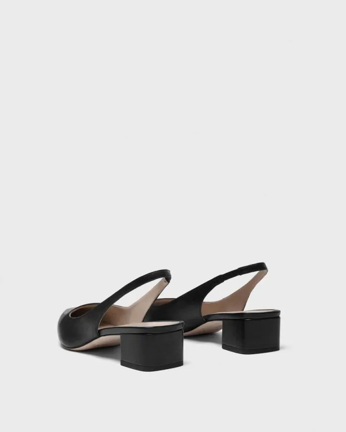 Shoes Women Theory Slingback Pump In Leather Black