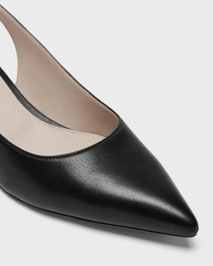 Shoes Women Theory Slingback Pump In Leather Black