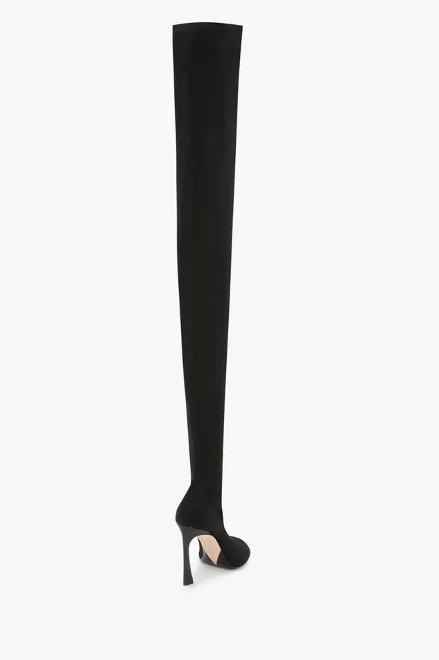 Shoes Women Victoria Beckham Peep Toe Stretch Jersey Boot In Black Shoes Women Victoria Beckham Peep Toe Stretch Jersey Boot In Black