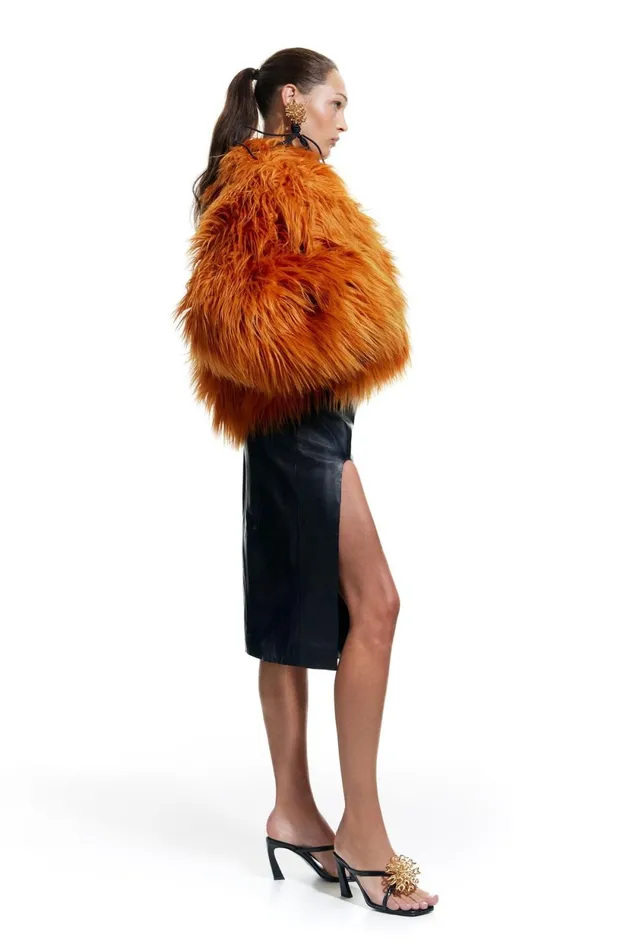 Short Oversize Orange Fur Coat Orange Women Bimba Y Lola Bimba Y Palomo Short Oversize Orange Fur Coat Orange Women Bimba Y Lola Bimba Y Palomo