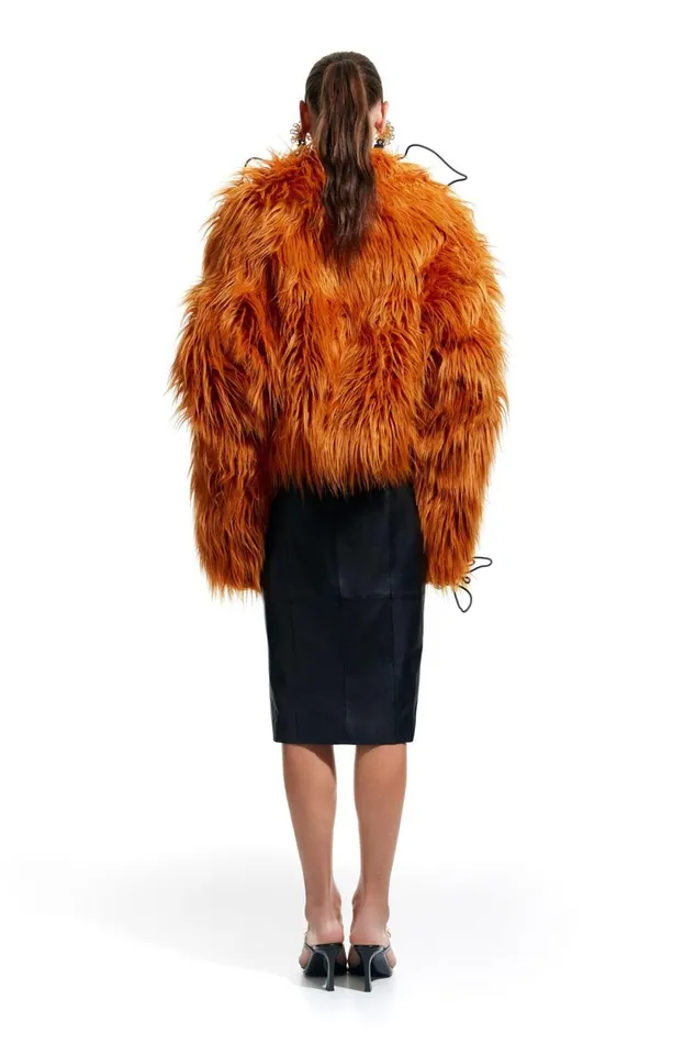 Short Oversize Orange Fur Coat Orange Women Bimba Y Lola Bimba Y Palomo Short Oversize Orange Fur Coat Orange Women Bimba Y Lola Bimba Y Palomo