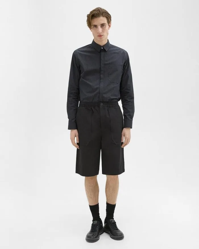 Shorts Men Theory CottonBlend PullOn Short Black