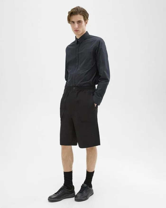 Shorts Men Theory CottonBlend PullOn Short Black