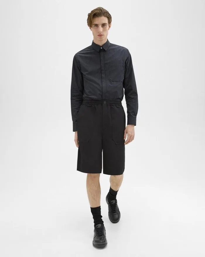 Shorts Men Theory CottonBlend PullOn Short Black