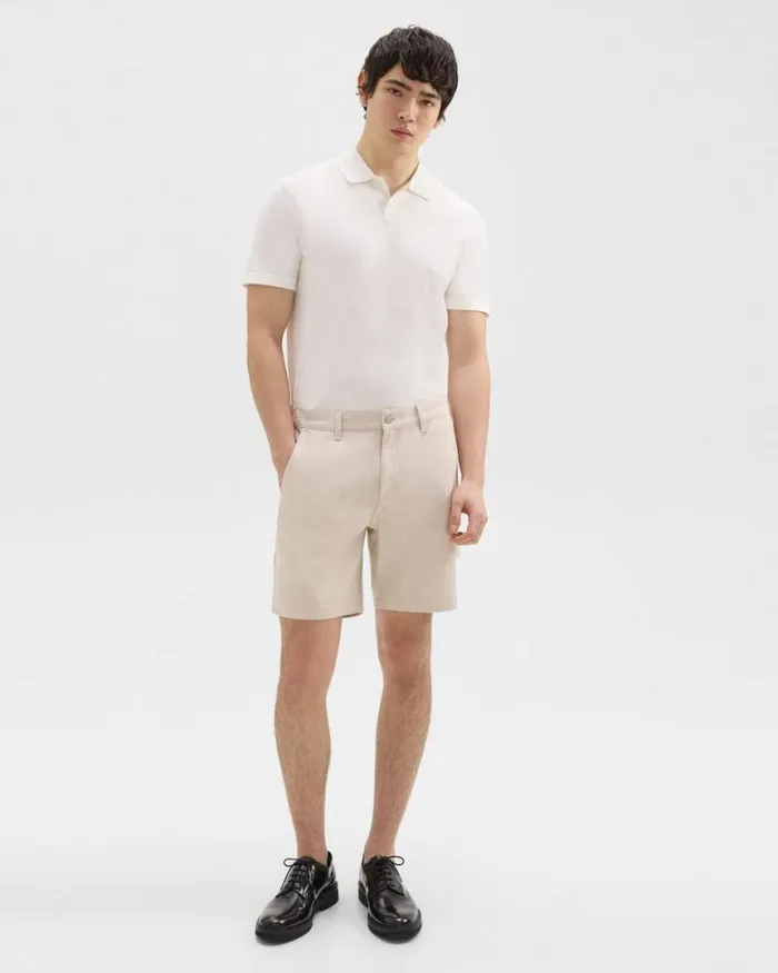 Shorts Men Theory Zaine 7034 Carpenter Short In Stretch Cotton Canvas Sand