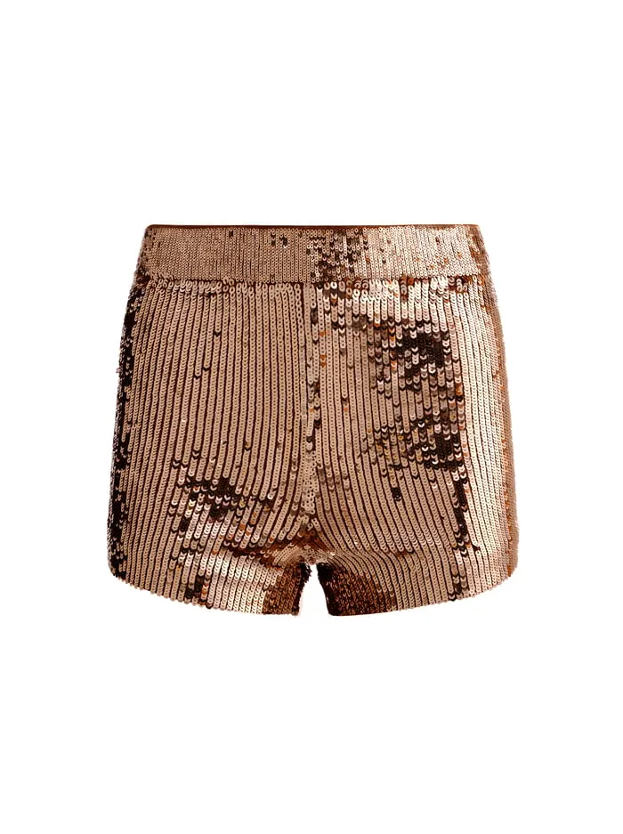 Shorts Women Alice Olivia Lacie Sequin Hot Short Tanbronze