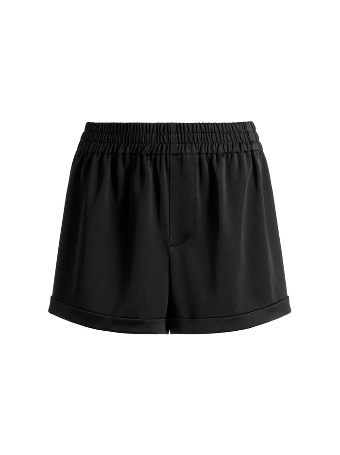 Shorts Women Alice Olivia Richie Cuffed Low Rise Boxer Short Black