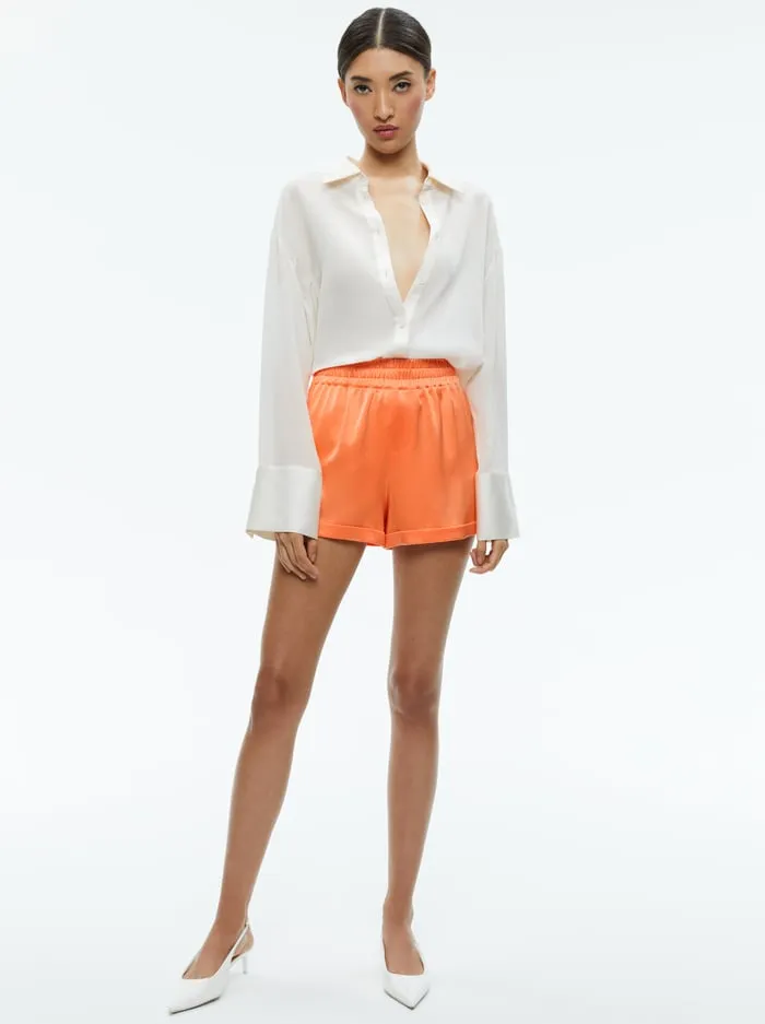 Shorts Women Alice Olivia Richie Cuffed Low Rise Boxer Short Coral