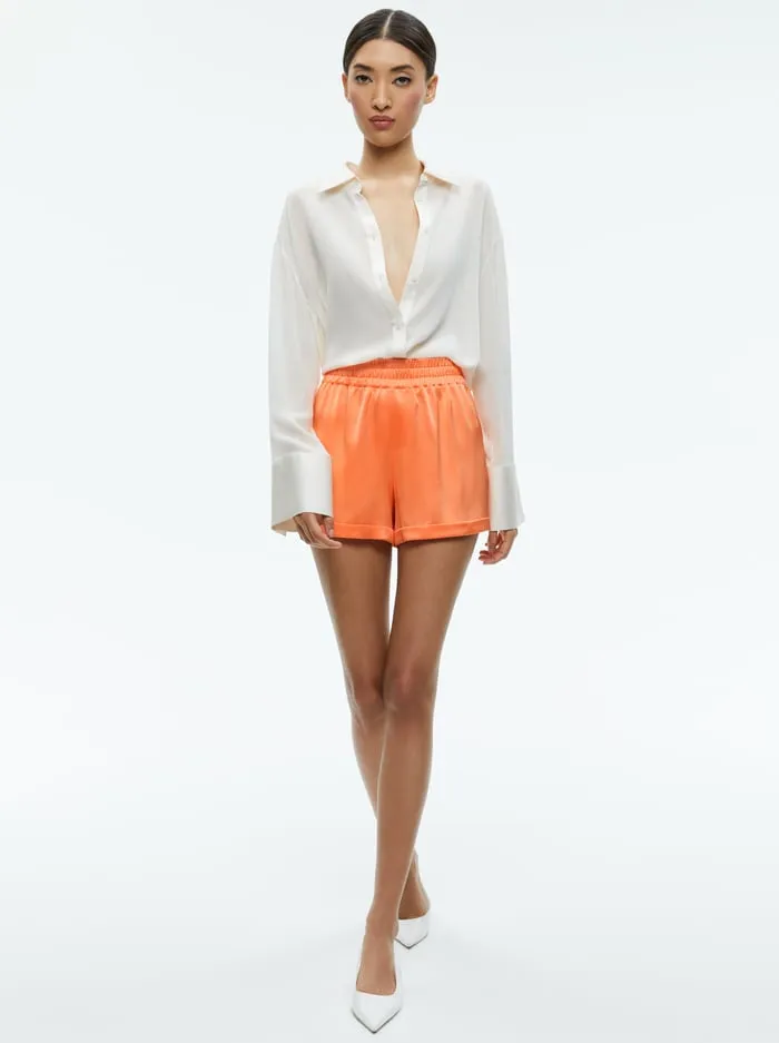 Shorts Women Alice Olivia Richie Cuffed Low Rise Boxer Short Coral