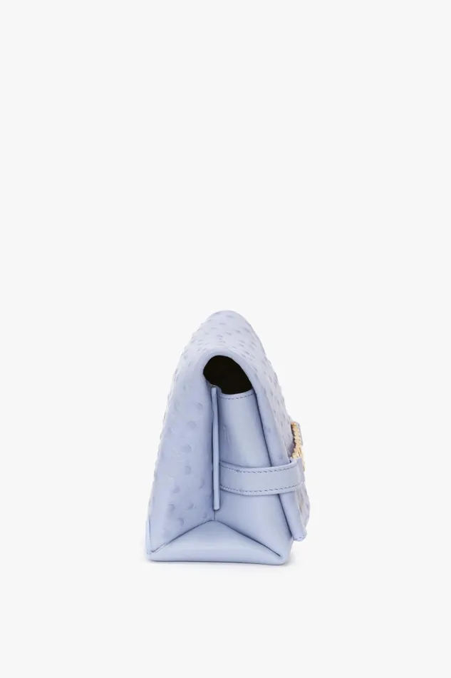 Shoulder Bags Women Victoria Beckham Mini Chain Pouch With Long Strap In Frost OstrichEffect Leather
