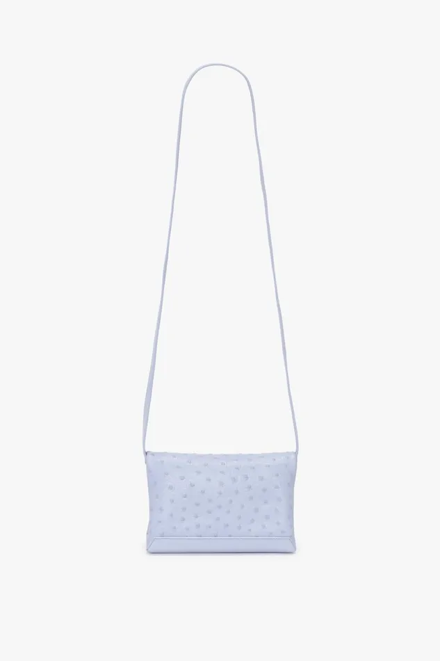 Shoulder Bags Women Victoria Beckham Mini Chain Pouch With Long Strap In Frost OstrichEffect Leather