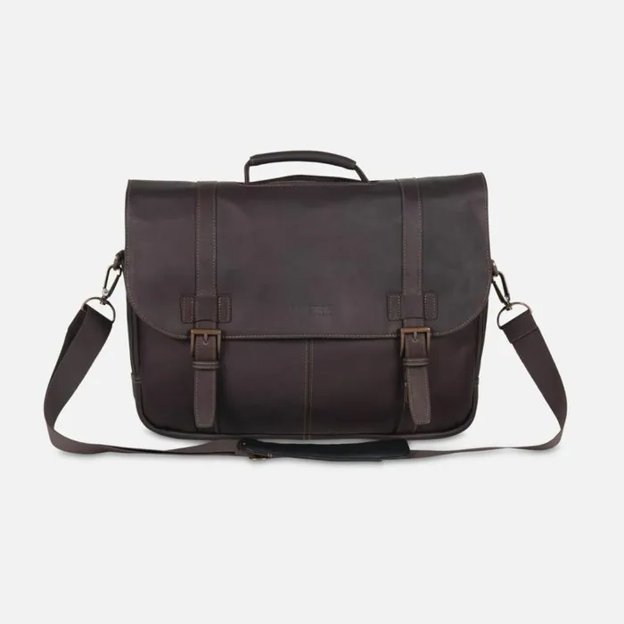 Show Business Double Gusset Computer Portfolio Dark Brown Men Kenneth Cole Bags