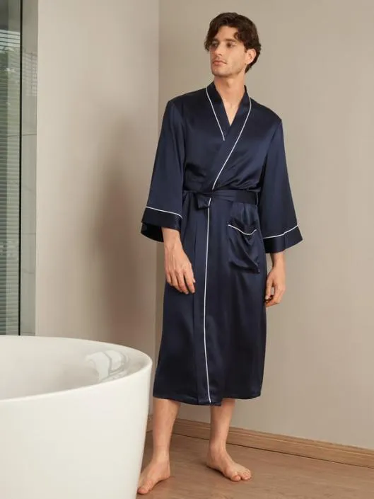 Silk Bathrobe Mens Affordable 100 Silk Loungewear Men Lilysilk Robes
