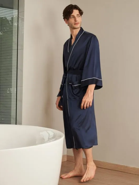 Silk Bathrobe Mens Affordable 100 Silk Loungewear Men Lilysilk Robes
