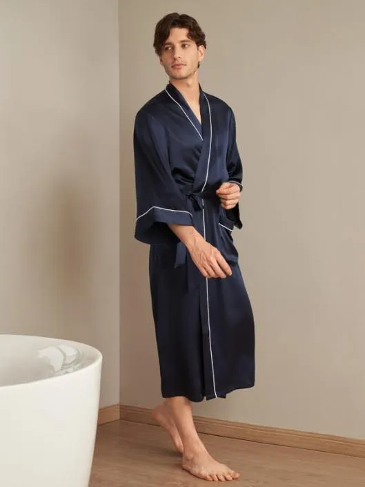 Silk Bathrobe Mens Affordable 100 Silk Loungewear Men Lilysilk Robes