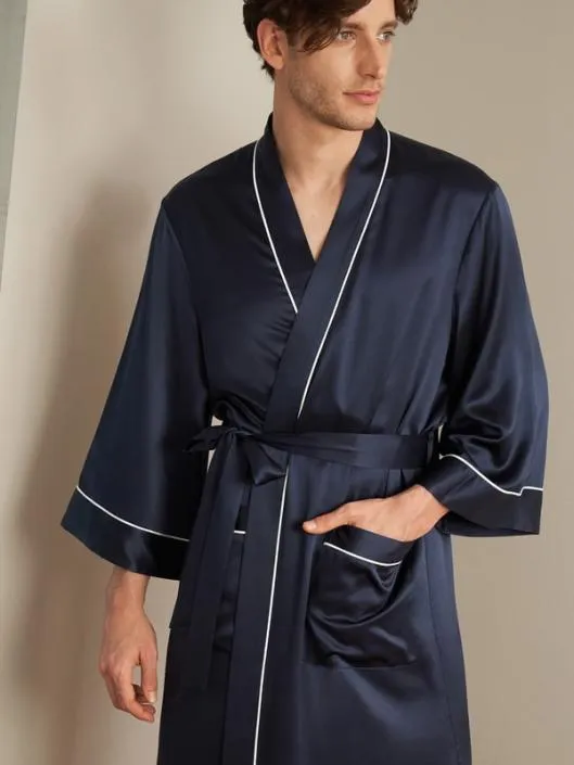 Silk Bathrobe Mens Affordable 100 Silk Loungewear Men Lilysilk Robes