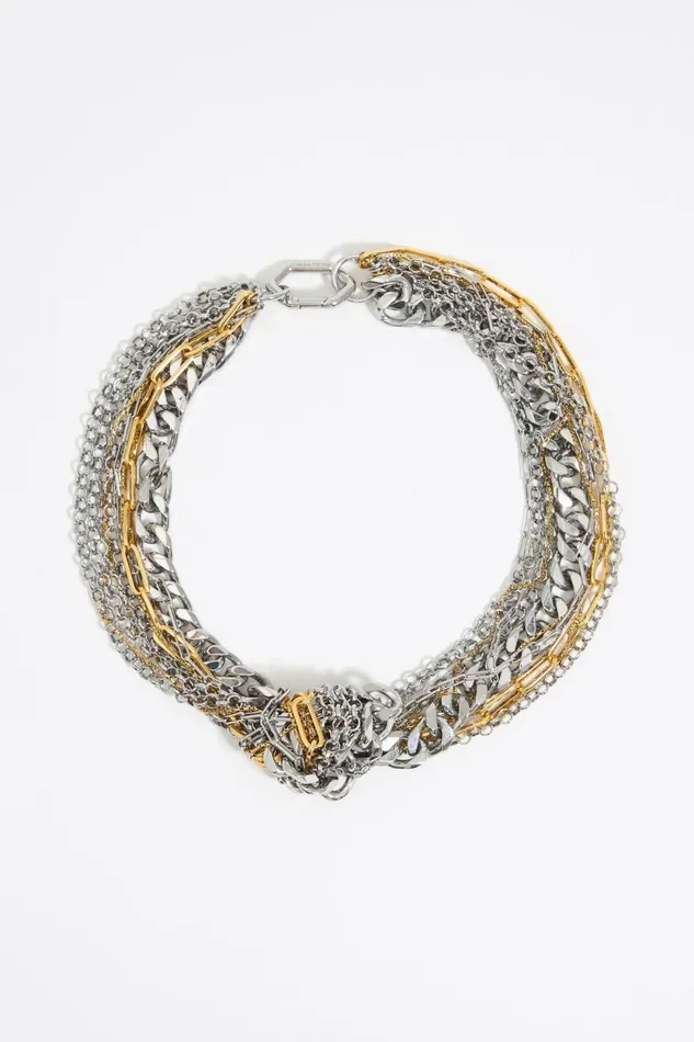 Silver Knot Multichain Necklace Antique Silver Women Bimba Y Lola Jewelry
