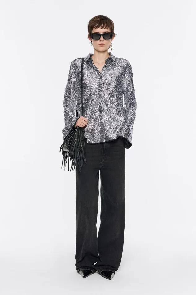 Silver Sequin Shirt Silver Women Bimba Y Lola Party