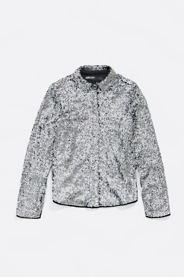 Silver Sequin Shirt Silver Women Bimba Y Lola Party Silver Sequin Shirt Silver Women Bimba Y Lola Party