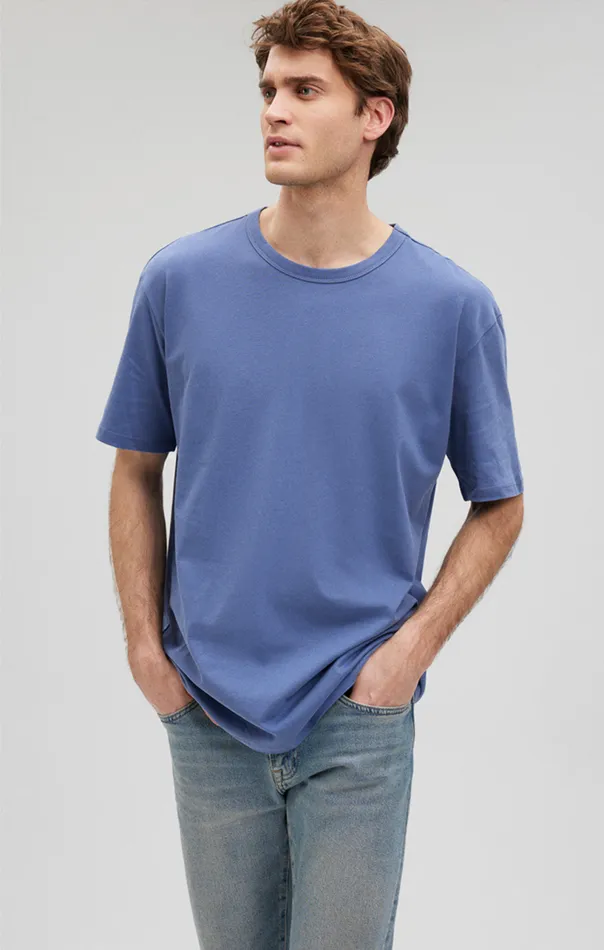 Simple Crew Neck TShirt In Blue Indigo Men Mavi Jeans TShirts