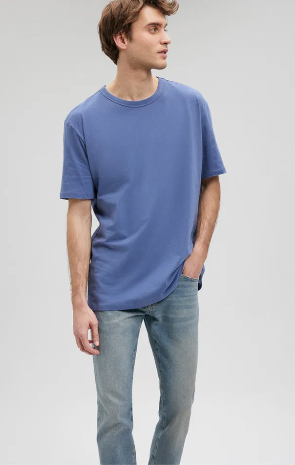 Simple Crew Neck TShirt In Blue Indigo Men Mavi Jeans TShirts Simple Crew Neck TShirt In Blue Indigo Men Mavi Jeans TShirts