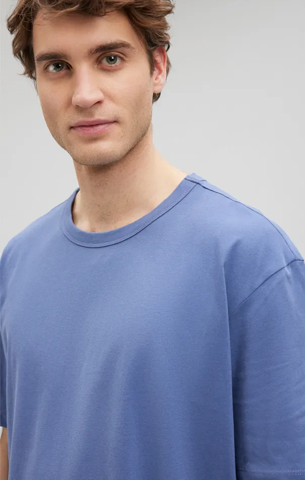 Simple Crew Neck TShirt In Blue Indigo Men Mavi Jeans TShirts Simple Crew Neck TShirt In Blue Indigo Men Mavi Jeans TShirts