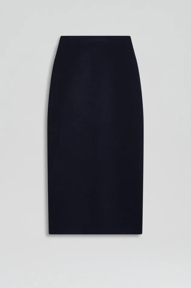 Skirts Women Scanlan Theodore CREPE KNIT PENCIL SKIRT MIDI Navy
