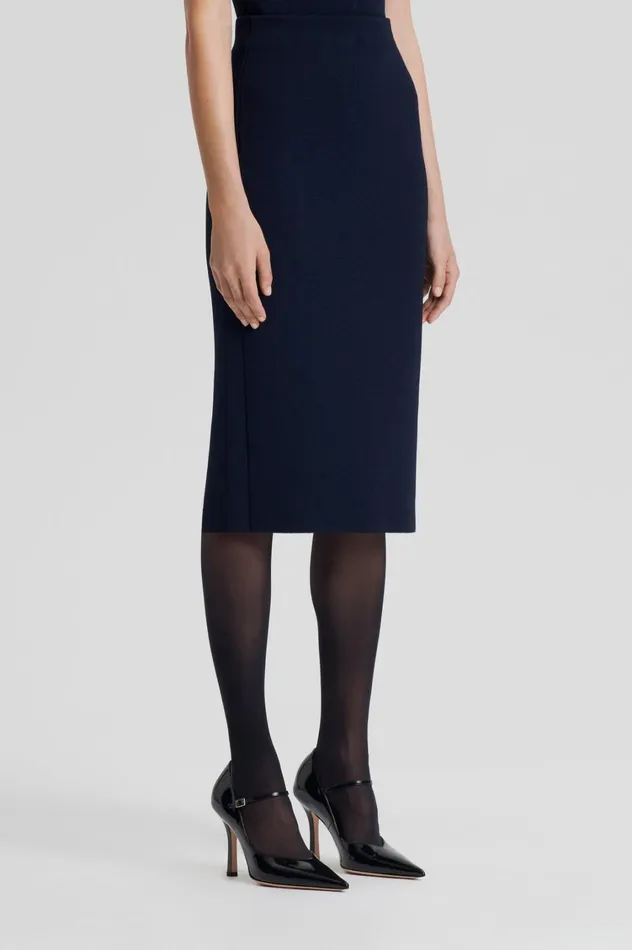 Skirts Women Scanlan Theodore CREPE KNIT PENCIL SKIRT Navy