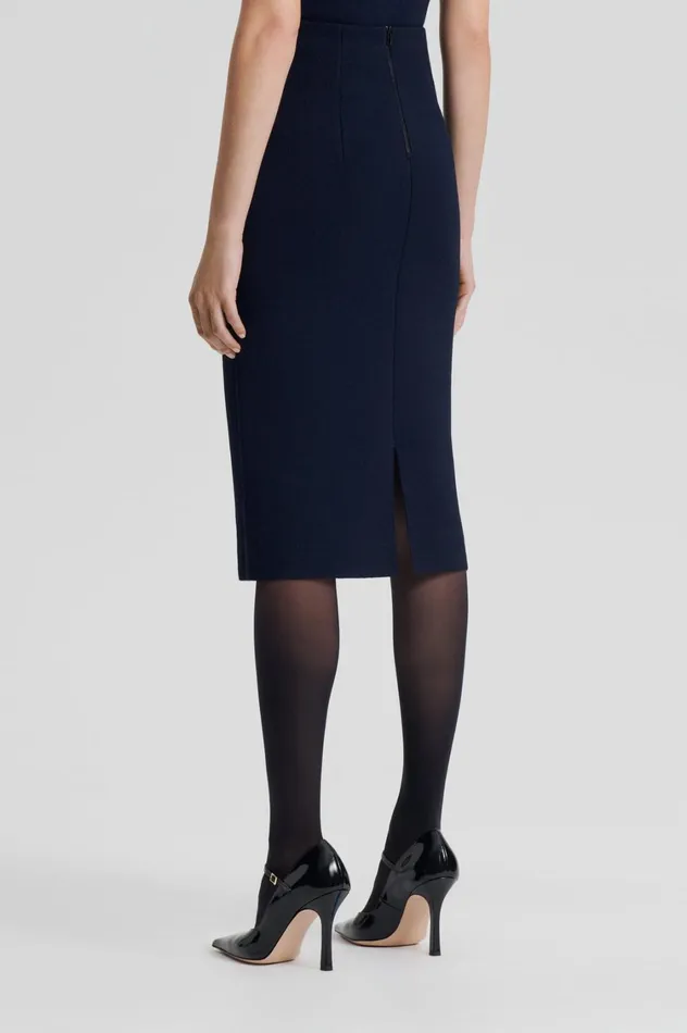 Skirts Women Scanlan Theodore CREPE KNIT PENCIL SKIRT Navy