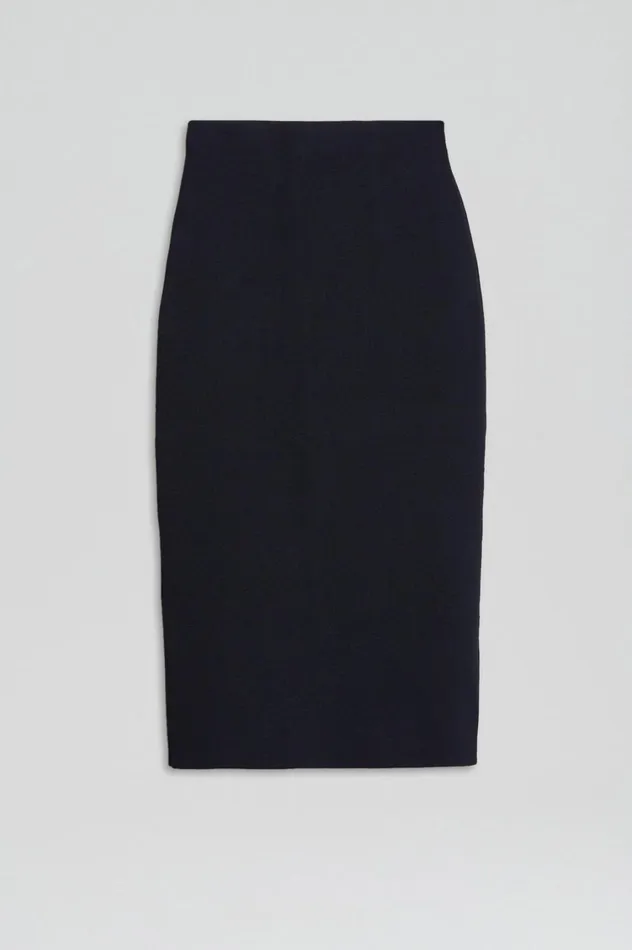 Skirts Women Scanlan Theodore CREPE KNIT PENCIL SKIRT Navy