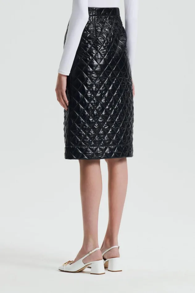 Skirts Women Scanlan Theodore QUILTED SKIRT Black Skirts Women Scanlan Theodore QUILTED SKIRT Black